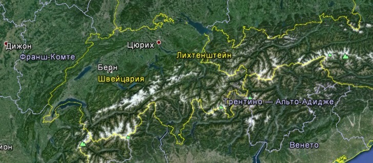 Карта Швейцарии