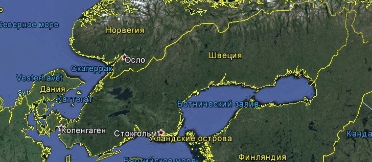 Карта Швеции