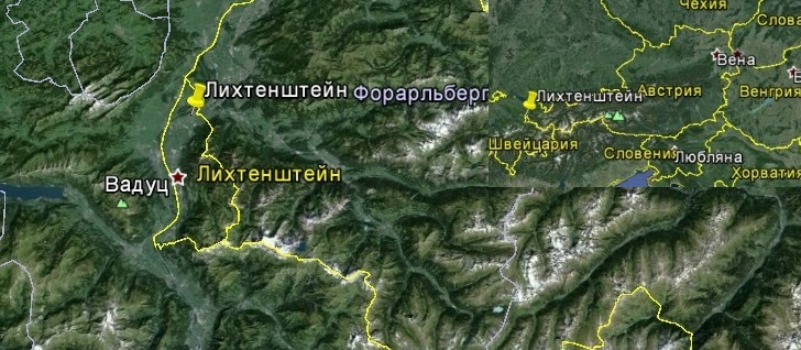 Карта Лихтенштейна
