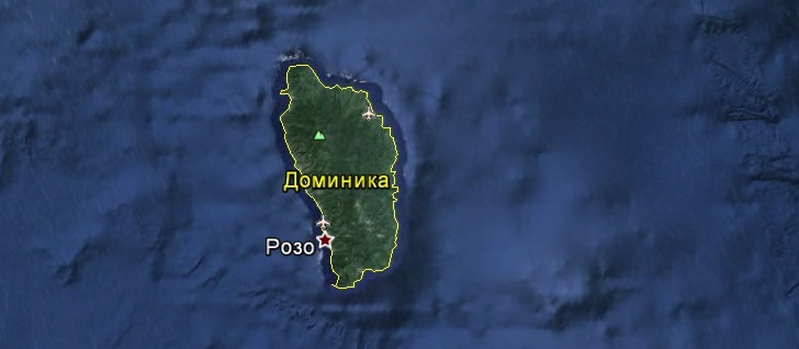 Карта Доминики