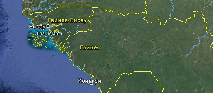 Карта Гвинеи-Бисау