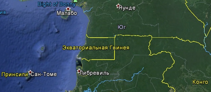 Карта Экваториальной Гвинеи