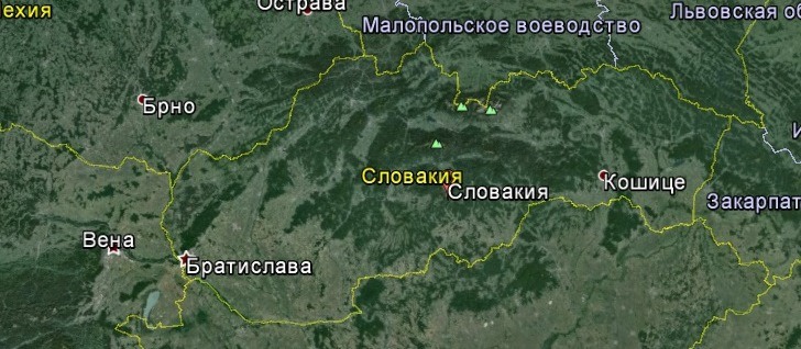 Карта Словакии