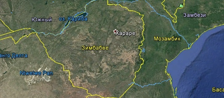 Карта Зимбабве