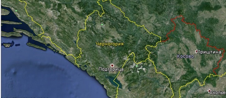 Карта Черногории