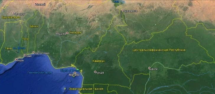 Карта Камеруна