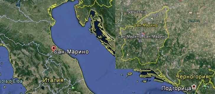 Карта Сан-Марино