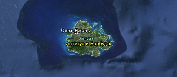 Карта Антигуа и Барбуда