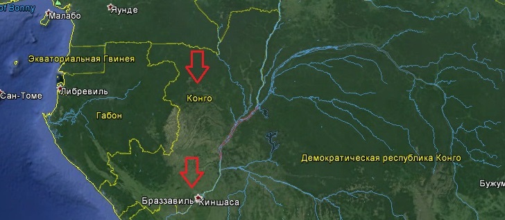 Карта Республики Конго