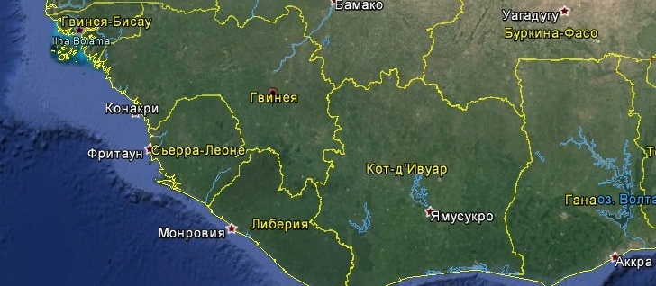Карта Гвинеи