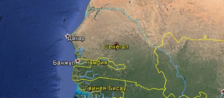 Карта Сенегала