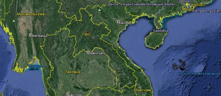 Карта Лаоса
