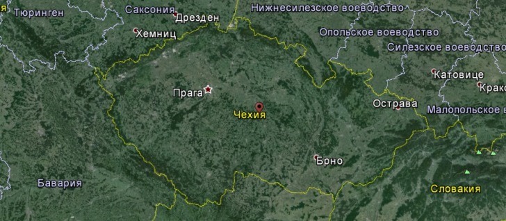 Карта Чехии