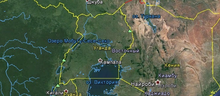Карта Уганды