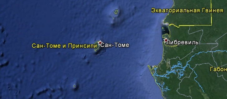 Карта Сан-Томе и Принсипи