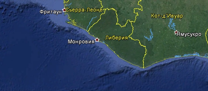 Карта Либерии