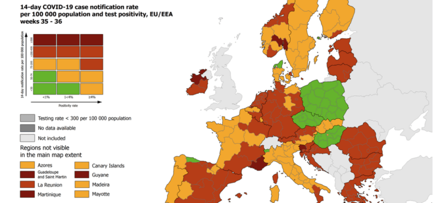 Новая карта европейских зон, опасных для туризма