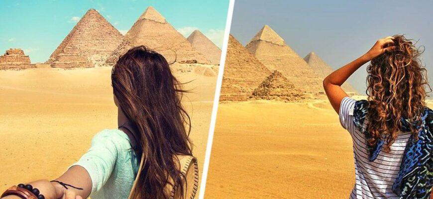 Обнажающиеся туристы в Египте